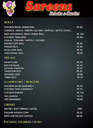 Sareens Kebabs Curries menu 2