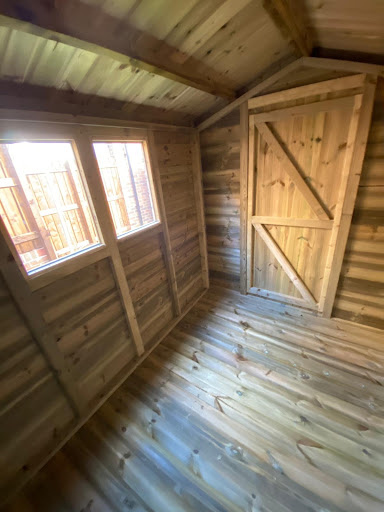 8x6 apex shed with single door & 2 windows - internal 