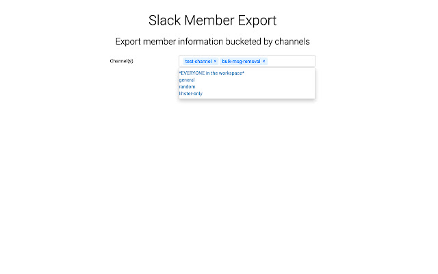 Slack Channel Membership Exporter chrome extension