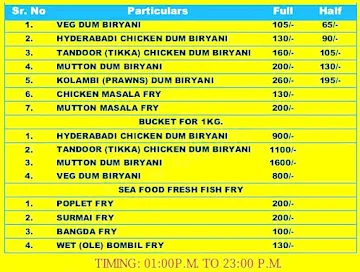 Mh-12 Biryani House & Sea Food Fishes menu 