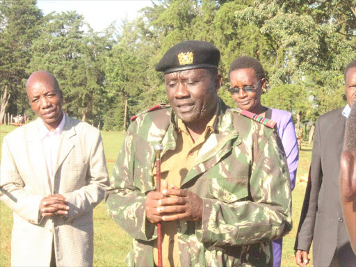 Kericho West sub-county deputy commissioner Jamleck Bumba addresses journalists on the deaths of two people who had reportedly taken illicit brew. /Sonu Tanu