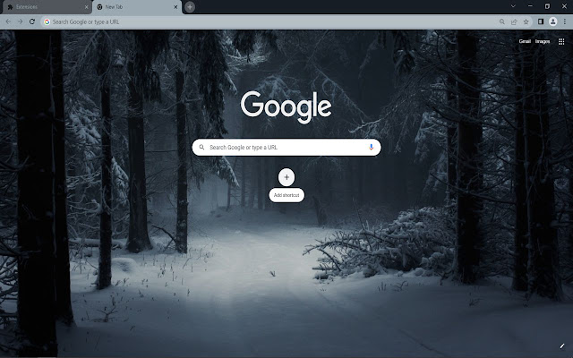 Dark Winter Forest chrome extension