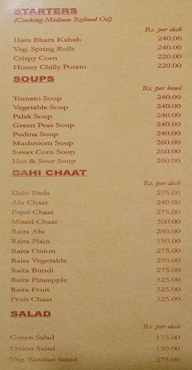 Natraj Restaurant menu 2
