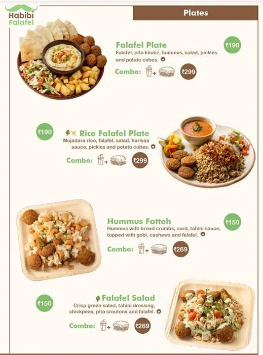 Habibi Falafel menu 