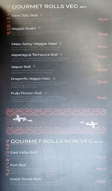 Saiko Sushi House menu 