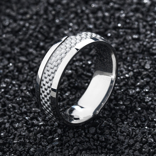 Title 4, Mens Carbon Fiber Ring Lightweight & Durable M...
