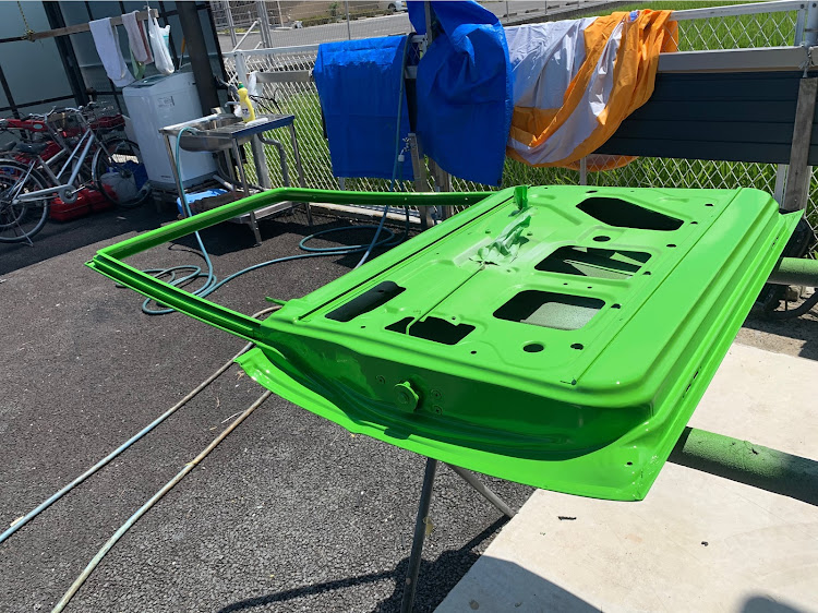 サニートラックのレストア・青空塗装・リザードグリーン・旧車に関するカスタム事例の投稿画像1枚目