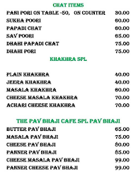 The Pav Bhaji Cafe menu 7