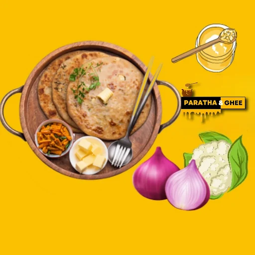 Gobhi Pyaz Paratha [Desi Ghee]