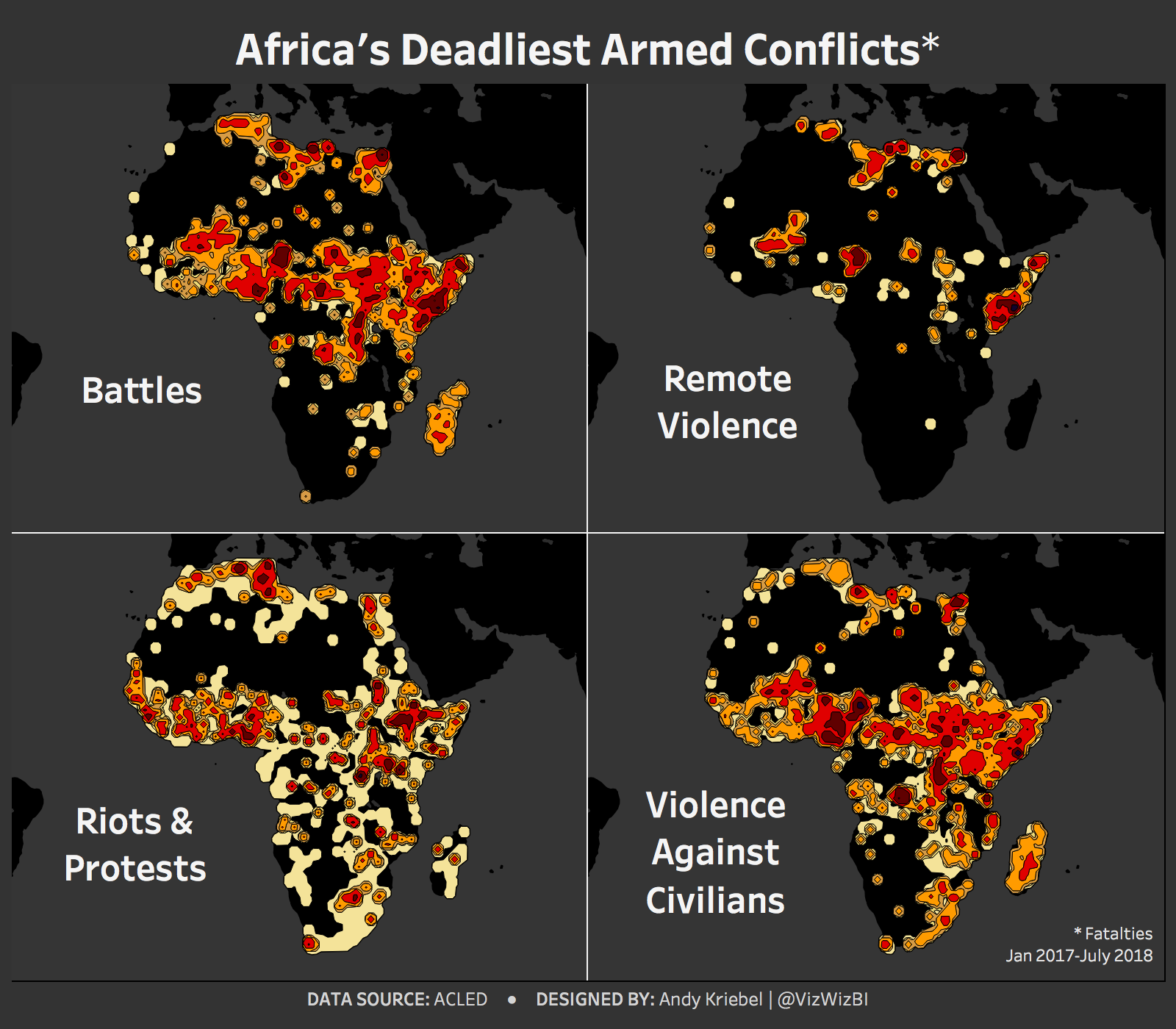 Makeover Monday Africa's Deadliest Armed Conflicts Density Map vs