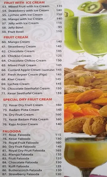 Delicacy menu 