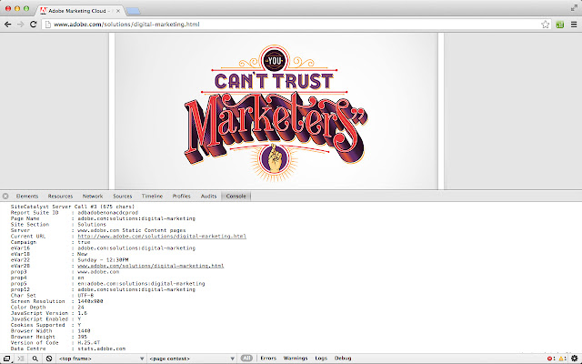 Debugger for Adobe Analytics chrome extension