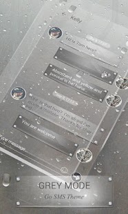 (FREE) GO SMS GREYMODE THEME Screenshots 0