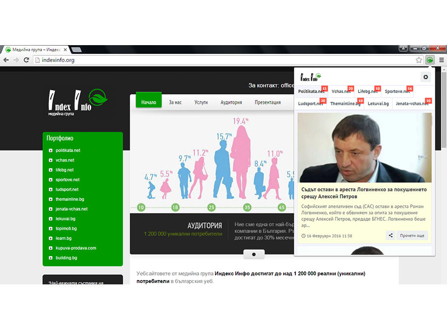 Новините днес - Индекс Инфо Chrome Extension Preview image 1