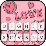 Cover Image of Download Doodle Pink Love Keyboard Theme 1.0 APK