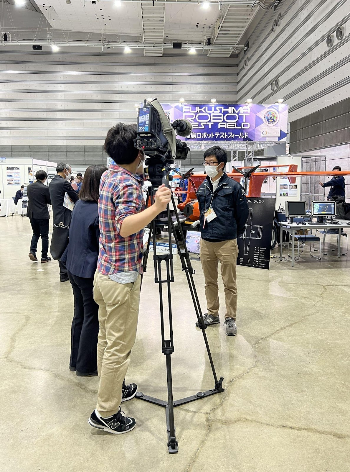 福島ロボットテストフィールドの取材風景