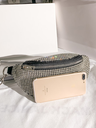 Title 4, Sparkling Diamond Chain One Shoulder Crossbody ...