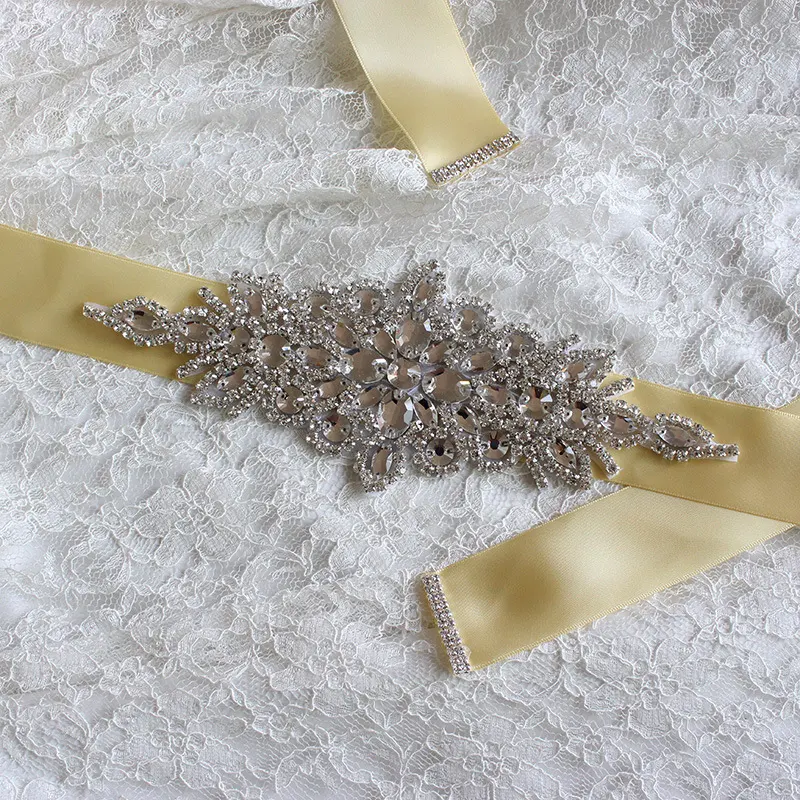 Ceinture de mariée faite à la main, accessoires de luxe haut de gamme en strass pour robe de mariée en Europe et aux états-unis