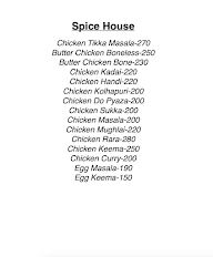 Spice House menu 1