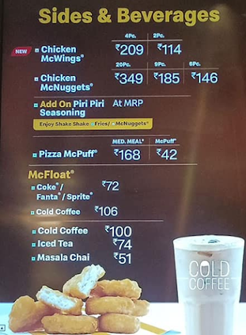 McDonald's menu 