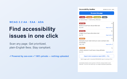 Accessibility Compliance Auditor — WCAG & EAA screenshot 1