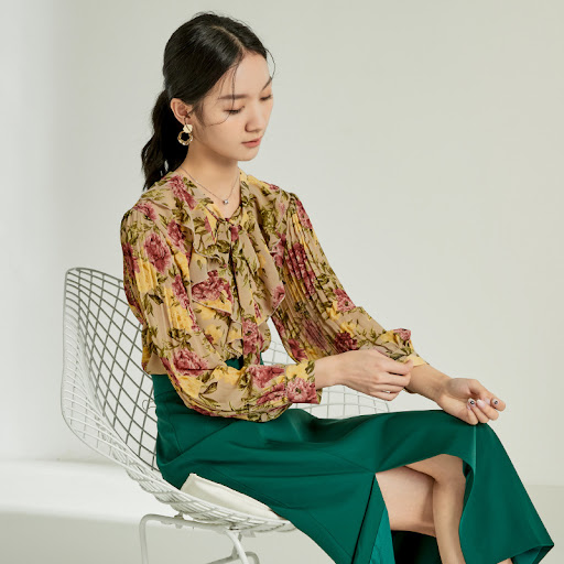 Title 5, Womens Floral Loose Print Retro Hong Kong Styl...
