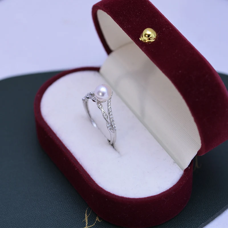Freshwater Pearl Perfect Circle White Ring S925 Silver Adjustable. Elegant, timeless design with a perfect freshwater pe
