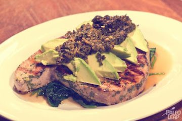Tuna steak with avocado and cilantro marinade recipe