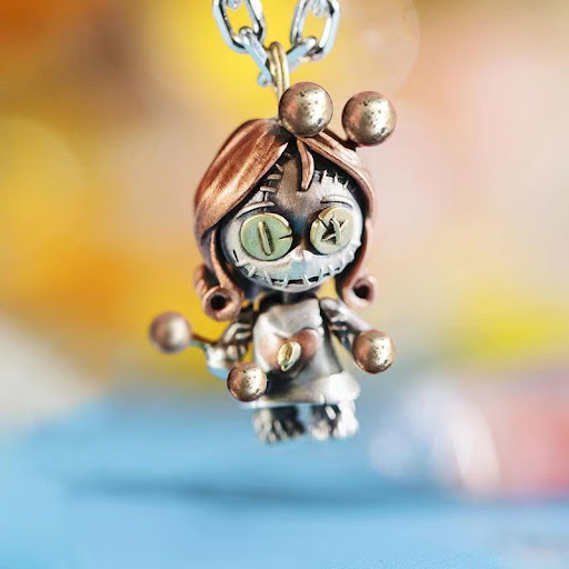 Title 1, Wudou Doll Silver Necklace, Retro Personality. ...