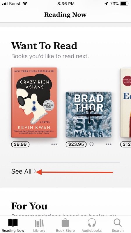 How To Manage Books Wishlist on your iPhone or iPad in iOS 12