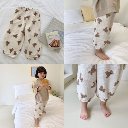 Title 2, Childrens Bear Print Cute Cotton Yarn Casual T...
