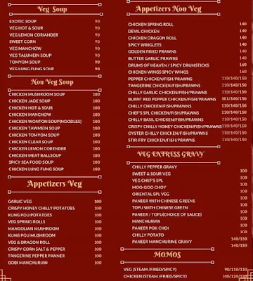 Mr. Chef's Wok menu 