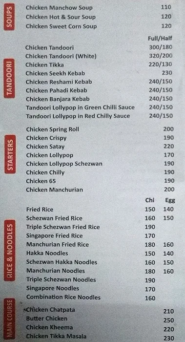 Pakwan menu 