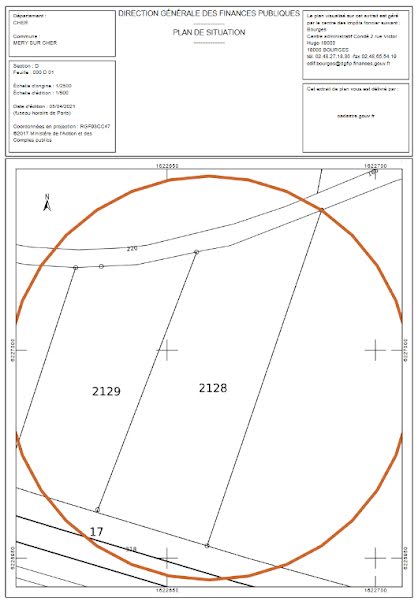 Vente terrain  1874 m² à Méry-sur-Cher (18100), 23 000 €