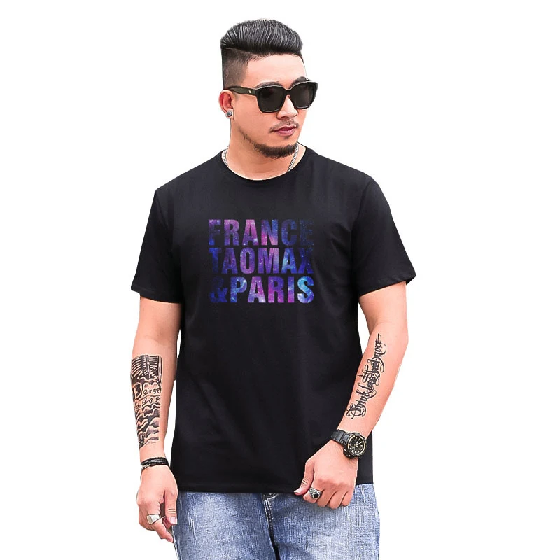 Summer New Style Plus Size Men's Thin Print Short Sleeve