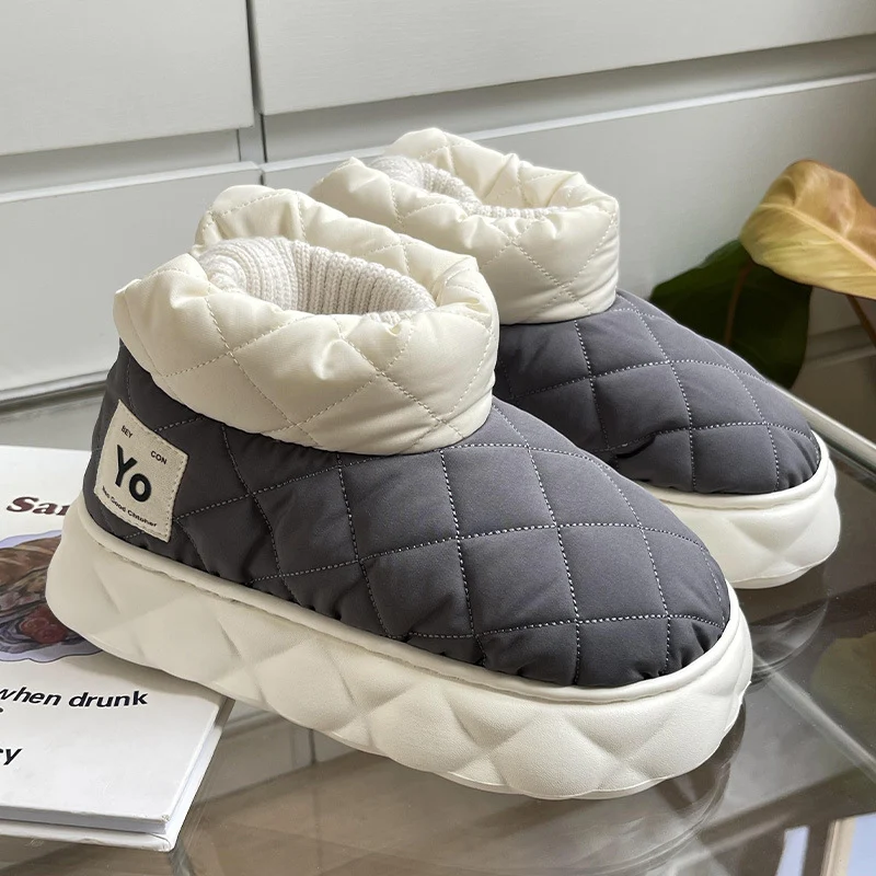 Chaussures Chaudes en Coton pour Couples Extérieur Bottes d'Hiver Antidérapantes Confortables et Étreignant les Pieds