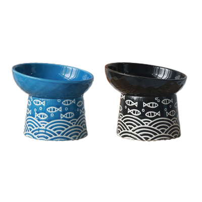 Title 8, Japanese style small fish slanted ceramic bowl ...