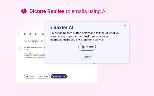 Dictate Replies emails using Baxter 