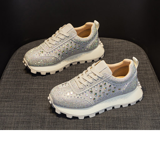 Title 6, Womens Platform Rhinestone Leather Cortez. Ste...