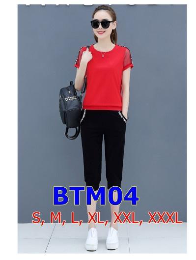 Bộ thun lửng phối lưới Fashion cao cấp BTM04