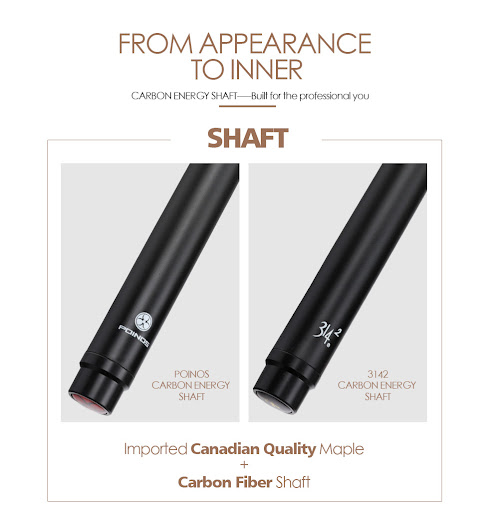 Title 11, POINOS Jaguar 3142 Black Pool Cue with 8 Big He...