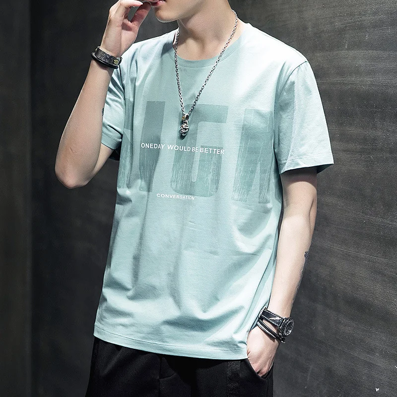 Youth Casual Tide Brand Round Neck Cotton T-shirt top