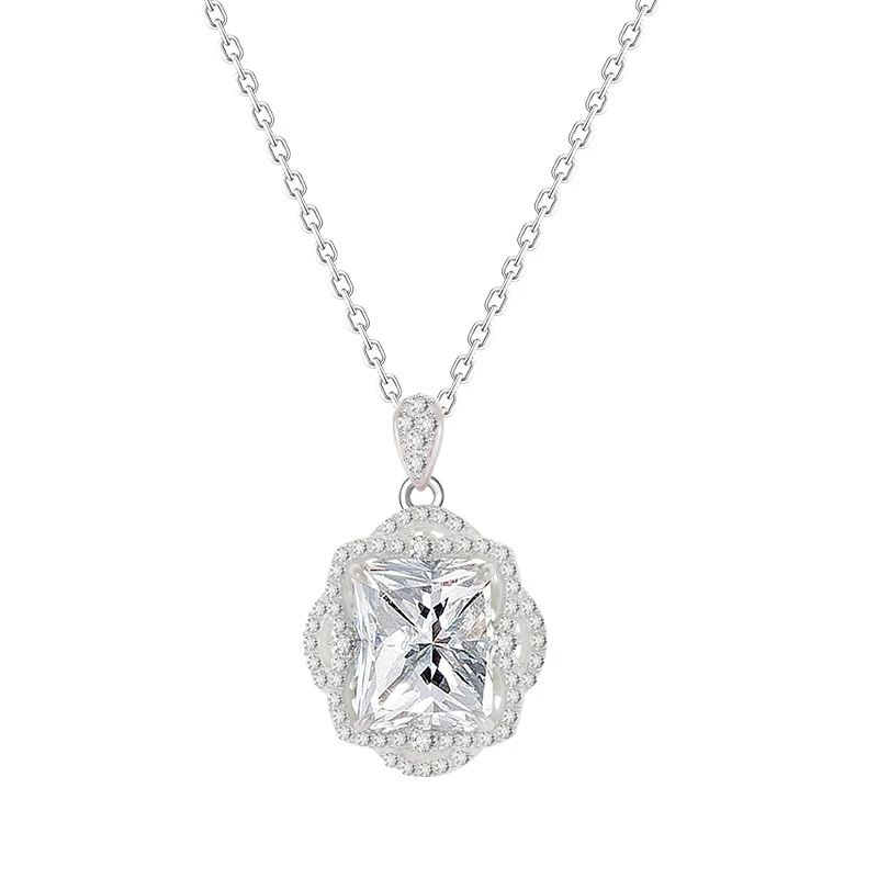 S925 Ketting Mode met Onregelmatige Geometrische Zirconia Hanger, Speciale Hals Accessoire, Uniek en Stijlvol Ontwerp