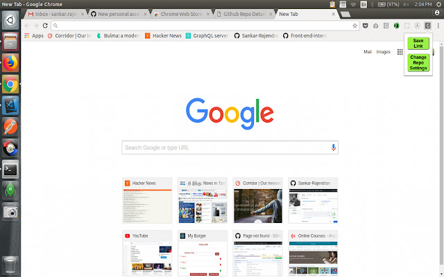 Saves Browser Links in Github Repo chrome extension