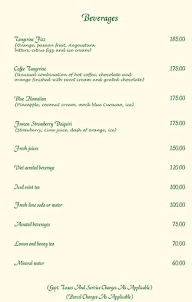 Tangerine Restaurant menu 1