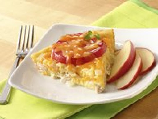 Impossibly Easy Tuna, Tomato and Cheddar Pie was pinched from <a href=