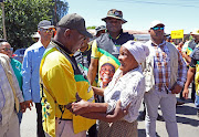 President Cyril Ramaphosa speaking to residents of ward 10 in Galeshewe, Northern Cape.