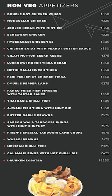 Prism Foods menu 