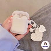 Vỏ Bảo Vệ Hộp Sạc Tai Nghe Không Dây Thích Hợp Cho Airpods 1/2/3/Pro Phối Phụ Kiện Hình Trái Tim Màu Trắng Thời Trang