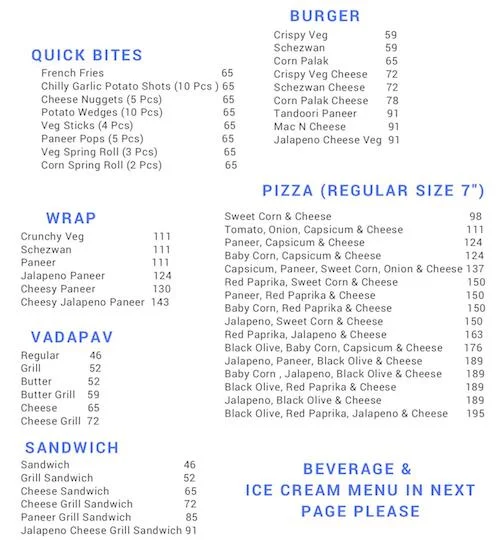 New Jumbo King Snacks menu 